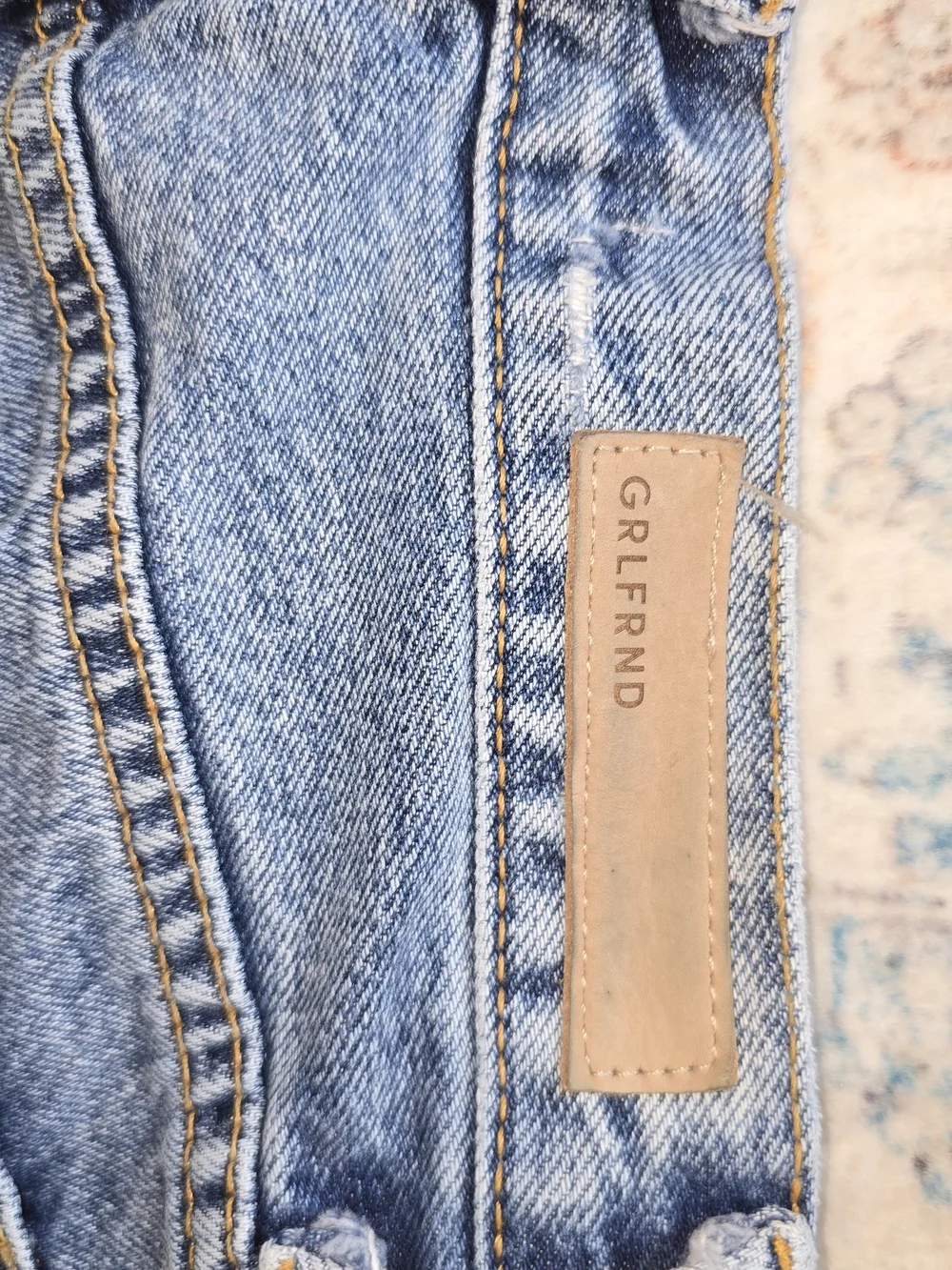 GRLFRND Karolina High Rise Straight Crop Button Fly Jeans Size 25 100% Cotton - Picture 3 of 13